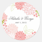 Frühjahrsblüte Gastgeschenk Hochzeit Sticker (Vorderseite)