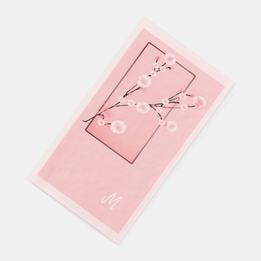 Frühjahrsblüte - Sakura - mit Monogramm Serviette (Ecke)