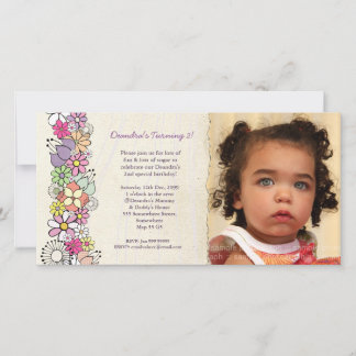 Frühjahrsblüten Baby Girls 2. Geburtstag Einladung