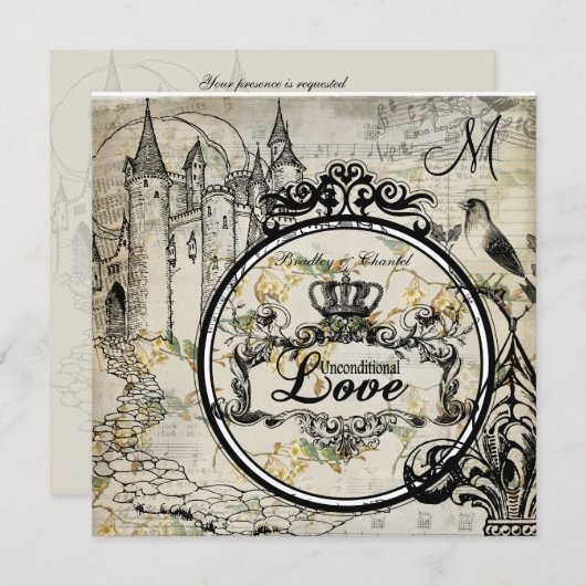 Frühjahrsblüten bedingungslose Liebe Hochzeitsreis Einladung (Vorne/Hinten)