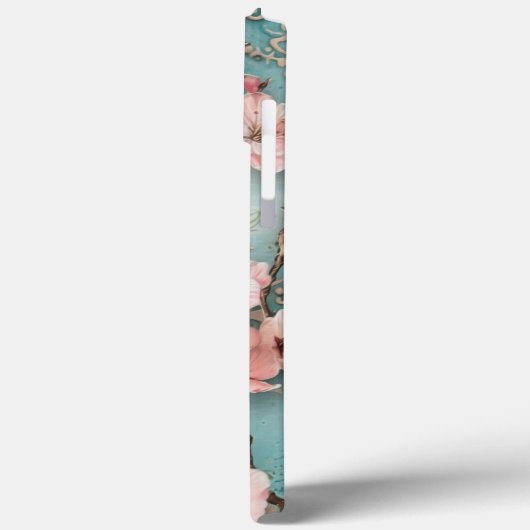 Frühjahrsblüten Dekoupage Bird Lady Portrait Case-Mate iPhone Hülle (Rückseite / Links)