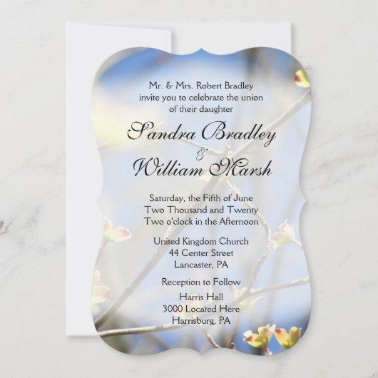 Frühjahrsblüten - Einladung zur Hochzeit (Vorderseite)