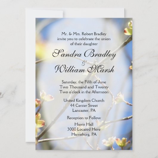 Frühjahrsblüten - Einladung zur Hochzeit (Vorderseite)