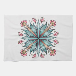 Frühjahrsblüten: geometrische Blüten Geschirrtuch