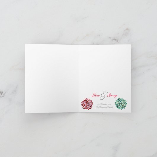 Frühjahrsblüten Hochzeit Danke Note Card (Innenseite)