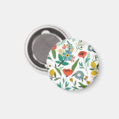 Frühjahrsblüten: Nahtloses Muster Magnet (Vorderseite/Rückseite)