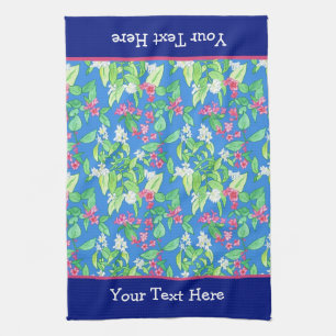 Frühjahrsblüten, Philadelphus und Weigela auf blau Handtuch