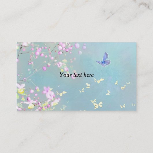 Frühjahrsblüten und Schmetterlinge Visitenkarte (Rückseite)