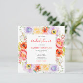 Frühjahrsblüten Wildblumen Brautparty Einladung (Stehend Vorderseite)