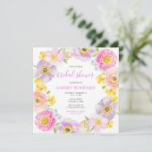 Frühjahrsblüten Wildblumen Brautparty Einladung (Stehend Vorderseite)