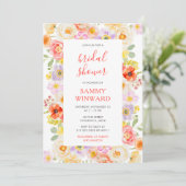 Frühjahrsblüten Wildblumen Brautparty Einladung (Stehend Vorderseite)