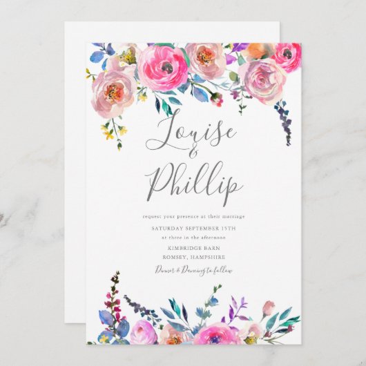 Frühjahrsblütenladen Einladung (Vorne/Hinten)