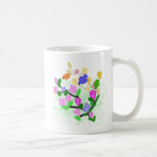 Frühjahrsblütenzweig mit Vögeln Kaffeetasse