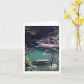 Frühjahrsboot in Arashiyama, Kyoto, Japan Karte (Gelbe Blume)