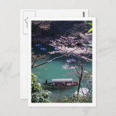 Frühjahrsboot in Arashiyama Postkarte (Vorne/Hinten)