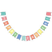 Frühjahrsbotschaft Pastel Rainbow Happy Oaster Wimpelkette (Alle)