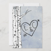 Frühjahrsbraun-Baum-Hochzeit Einladung (Rückseite)