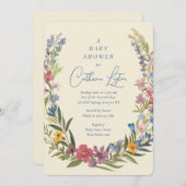 Frühjahrsdusche mit Blumenkreide Einladung (Vorne/Hinten)