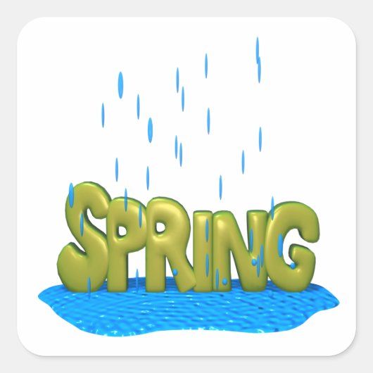 Frühjahrsduschen 2 quadratischer aufkleber (Vorderseite)