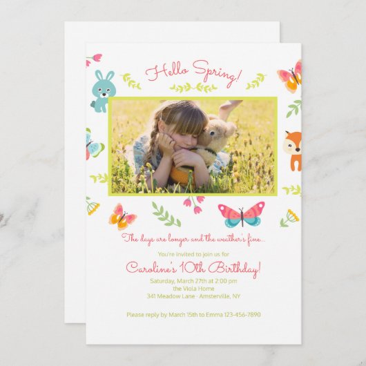 Frühjahrseinladung Einladung (Vorne/Hinten)