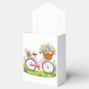 Frühjahrsfahrrad mit Blume und Vogel Geschenkschachtel