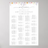 Frühjahrsfarben-Wildblumen-Alphabetischer Sitzplan Poster (Vorne)