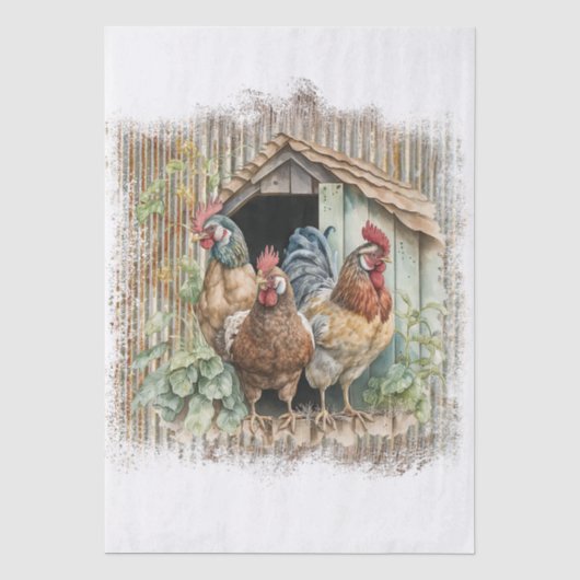 Frühjahrsfarmhühner Seidenpapier (Vorderseite)