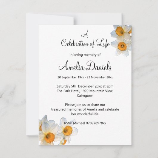 Frühjahrsfeier anlässlich der Lebensankündigung Einladung (Vorderseite)