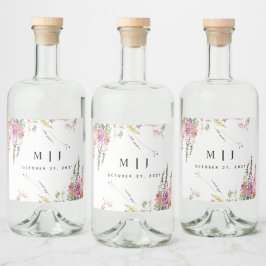 Frühjahrsfeier der Wildblume Alkoholflaschenetikett