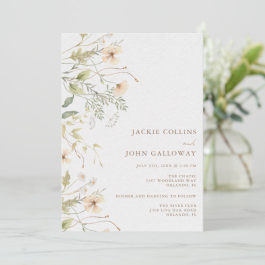 Frühjahrsfeier der Wildblume Einladung (Stehend Vorderseite)