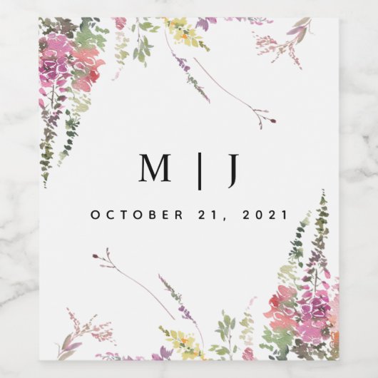 Frühjahrsfeier der Wildblume Weinetikett (Einzelnes Label)