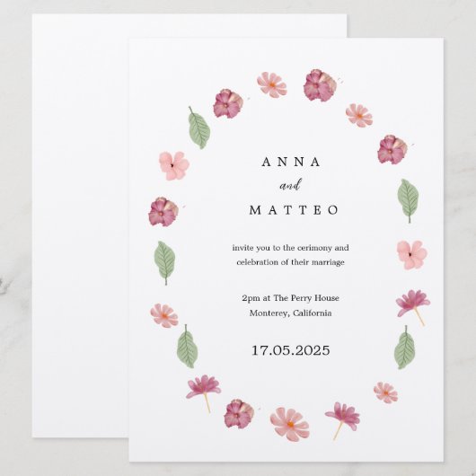 Frühjahrsfeier Einladung (Vorne/Hinten)