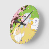 Frühjahrsfeier Picnic Runde Wanduhr (Winkel)