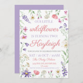 Frühjahrsfeier Wildblume Einladung zur Geburtstags (Vorne/Hinten)