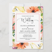 Frühjahrsfeiern Orange Floral Einladung (Vorderseite)