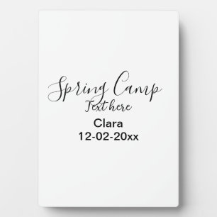 Frühjahrsferien Camping benutzerdefinierter Name D Fotoplatte