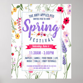 Frühjahrsfestival Flug Flyer Frühjahrspause Poster