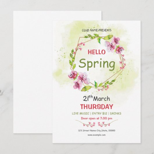 Frühjahrsfestival Flyer Einladung (Vorne/Hinten)