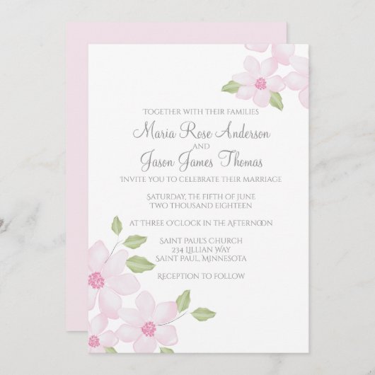 Frühjahrsflora 5" x 7" Einladung (Vorne/Hinten)