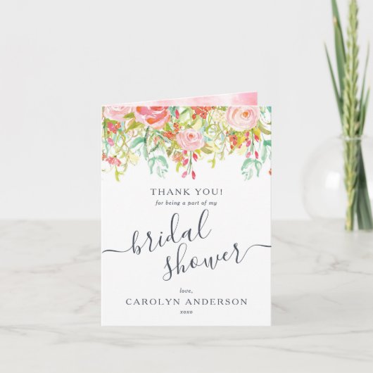 Frühjahrsflora | Brautparty Vielen Dank Dankeskarte (Vorderseite)