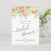 Frühjahrsflora | Brautparty Vielen Dank Dankeskarte (Stehend Vorderseite)