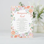 Frühjahrsflorale Blume Hochzeitsfonds Begleitkarte (Stehend Vorderseite)