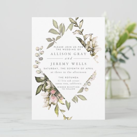 Frühjahrsflorale Einladung (Stehend Vorderseite)