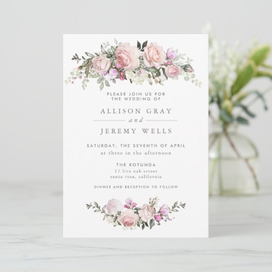 Frühjahrsflorale Einladung (Stehend Vorderseite)