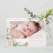 Frühjahrsflorale Foto Geburtserklärung Ankündigung (Stehend Vorderseite)