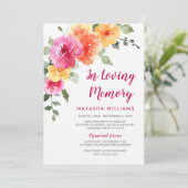 Frühjahrsflorale Gedenkfeier Einladung (Stehend Vorderseite)