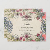 Frühjahrsflorale Hochzeit Einladung Postkarte (Vorne/Hinten)