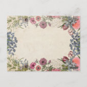 Frühjahrsflorale Hochzeit Einladung Postkarte (Rückseite)
