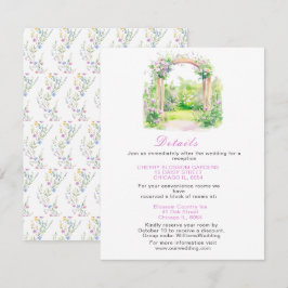 Frühjahrsflorale Hochzeitstorte Details Begleitkarte