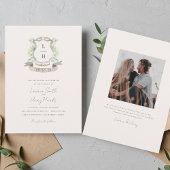 Frühjahrsflorale Wappen Hochzeitseinladung Einladung